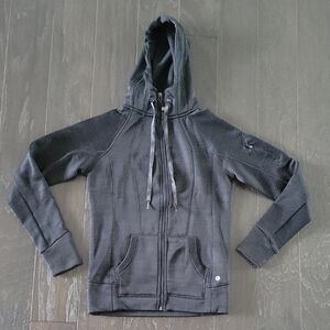 90 Degree By Reflex Gray Zip-Up Hoodie Sweatshirt